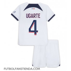 Paris Saint-Germain Manuel Ugarte #4 Segunda Equipación Niños 2023-24 Manga Corta (+ Pantalones cortos)
